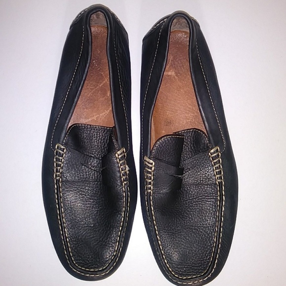Donald J. Pliner Shoes - Donald J Pliner Black Pebble Leather Penny Loafers